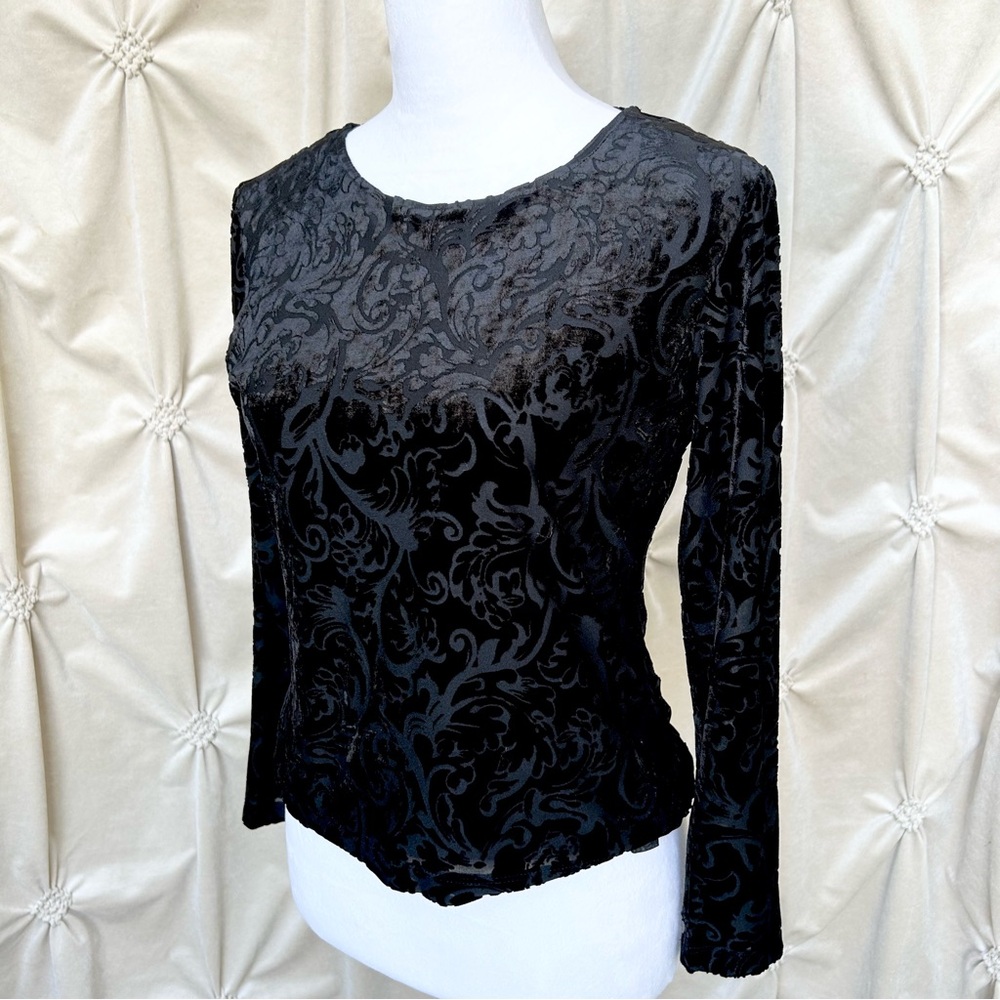 90s Talbots Velvet Burnout Top